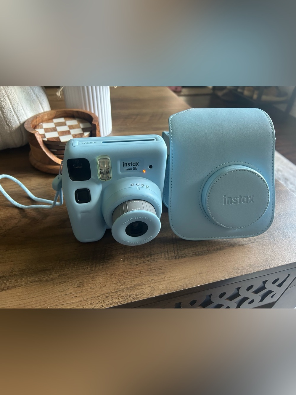 Instax mini SE instant camera with case